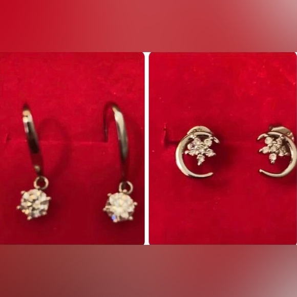 925 Sterling Silver Earring Bundle Includes Two Pairs - Picture 13 of 13